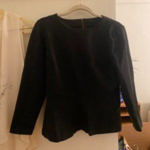 J. Crew Black Peplum Top